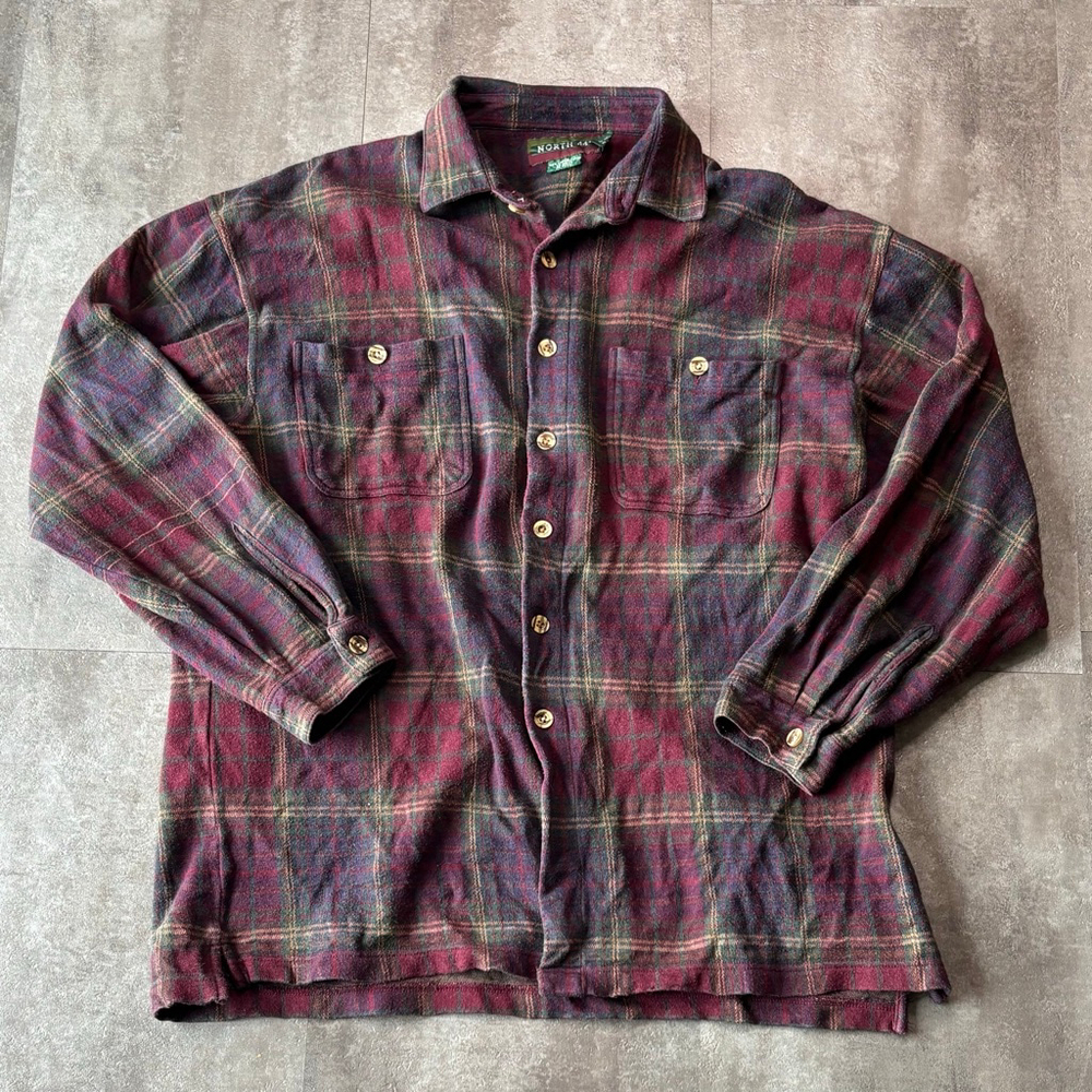 Vintage Heavyweight North 44 Flannel Mens Large Plaid